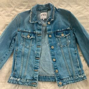 ZARA distressed denim jacket